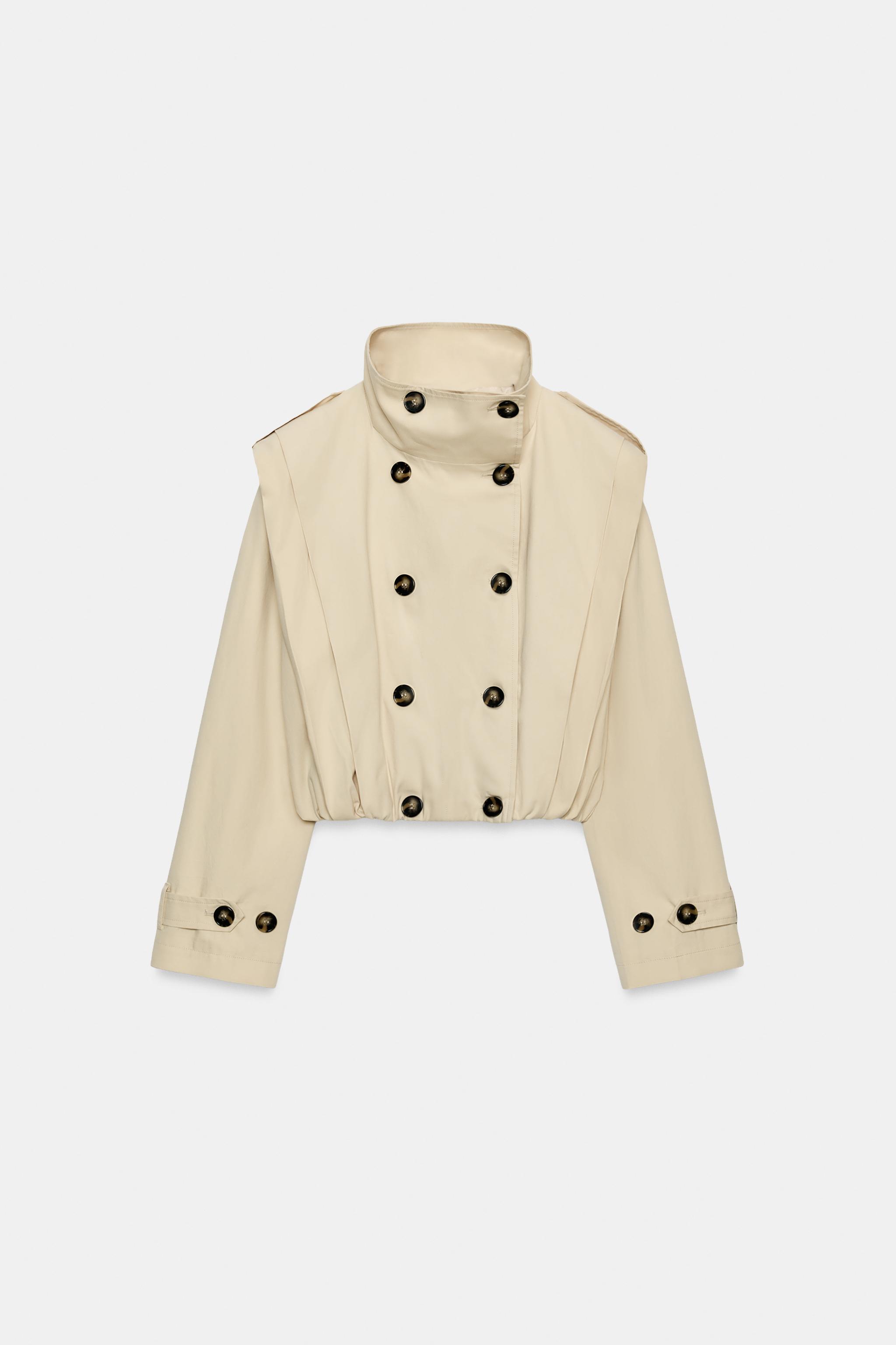 SHORT PLEATED TRENCH COAT